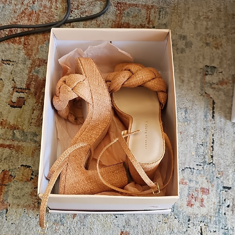 Loeffler Randall Fae-R Braided Platform Sandals Sz 9.5